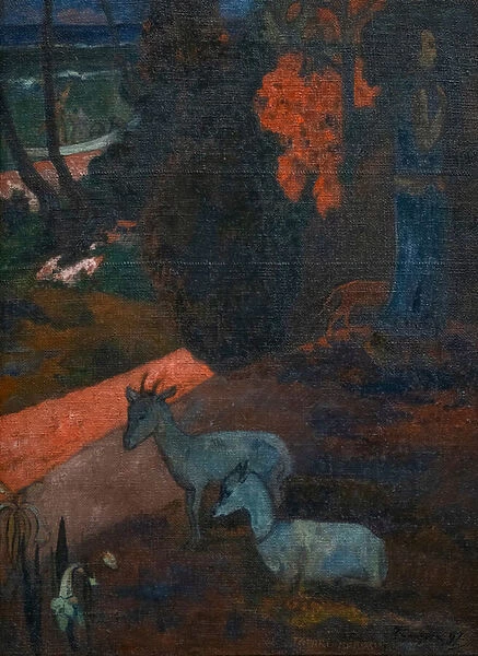 TARARI MARURU (landscape with two goats), 1897 (oil on canvas)