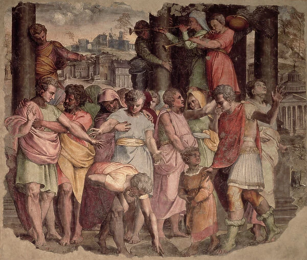 Tarquinius the Proud founding the Temple of Jupiter on Capitol Hill, c. 1525 (fresco)