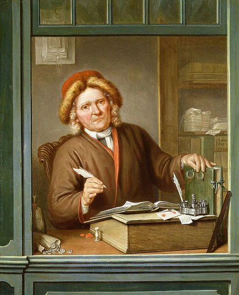 A Tax Collector, 1745 (oil on panel)