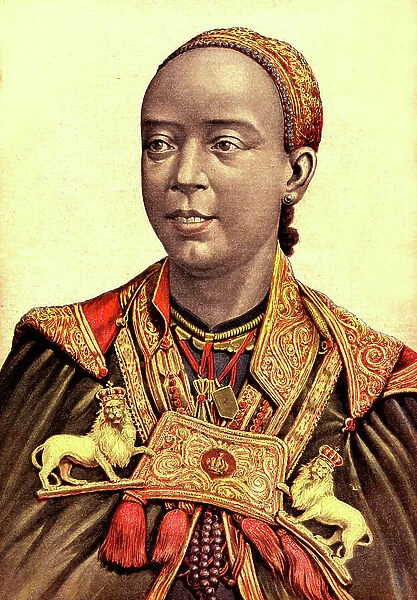 Taytou Betel, Empress Consort of Menelik II of Ethiopia, 1896 (print)