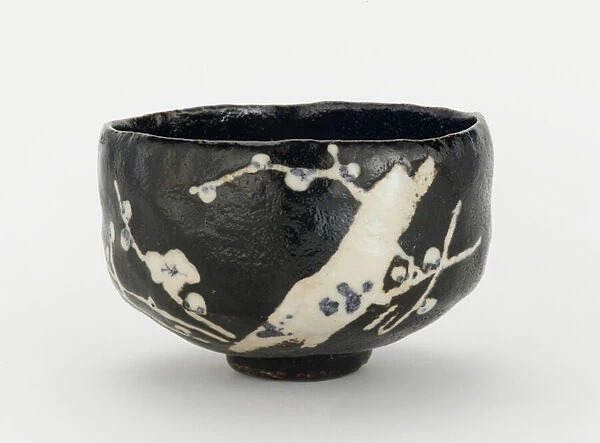 Tea bowl with design of blossoming plum tree, Kyoto, Kyoto-fu, Edo period (ceramic)
