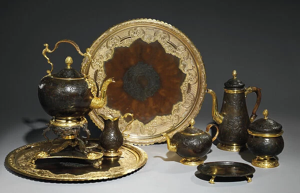 Tea and coffee service, probably by the Demidoff workshop, the Urals, c