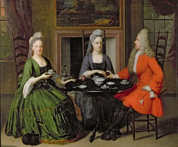 A Tea Party (oil on canvas)