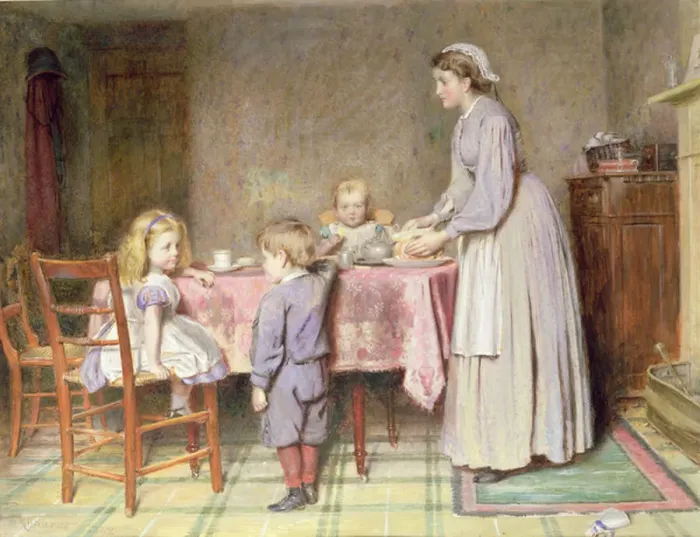 Framed Print : Tea Time. CW15240 Tea Time by Kilburne, George Goodwin 