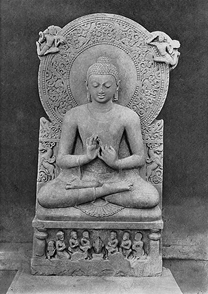 Teaching Buddha (Dharmacakra mudrAu) (sandstone)