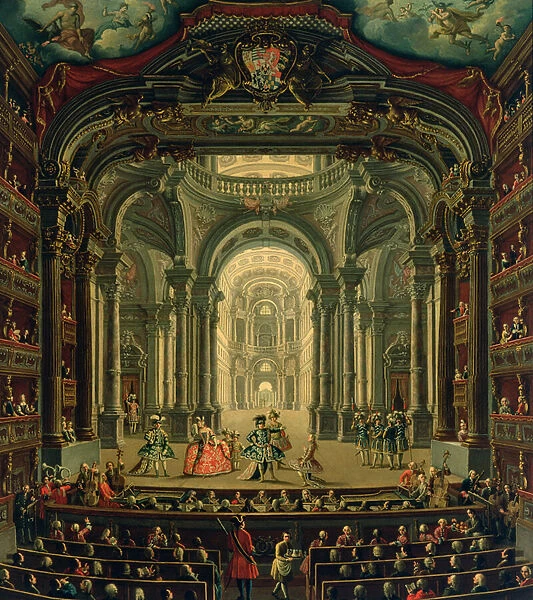 The Teatro Reale in Turin (oil on canvas)