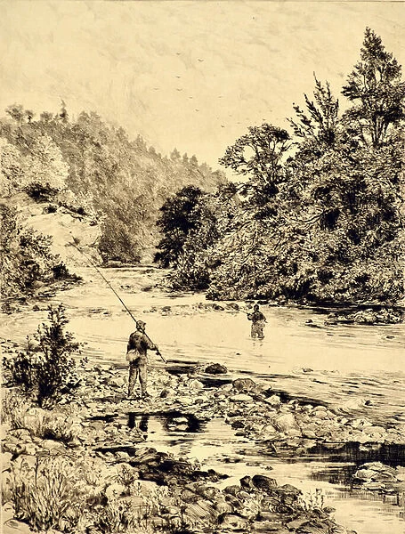 The Tees: The Tees at Ovington, c. 1880 (etching)