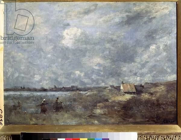 'tempete en mer dans le Pas de Calais'(Stormy Weather. Pas de Calais) Peinture de Camille Corot (1796-1875) 1870 environ Musee Pouchkine, Moscou