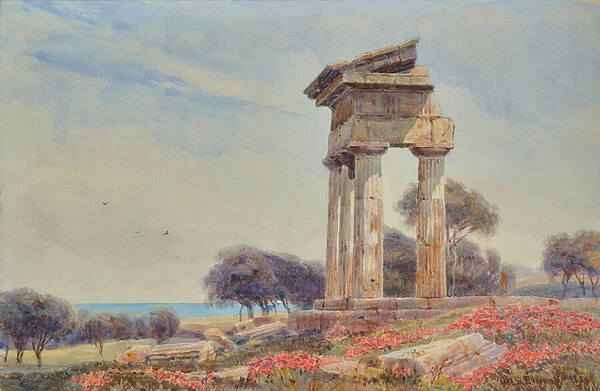 Temple of Castor and Pollux, Gorgenti, 1851-1943 (Watercolour)