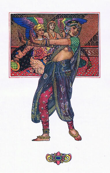 The Temple Dancing Girl, illustration from The Garden of Kama (and other lyrics from India), 1920 (colour litho)