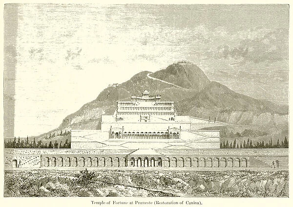 Temple of Fortune at Praeneste (Restoration of Canina) (engraving)