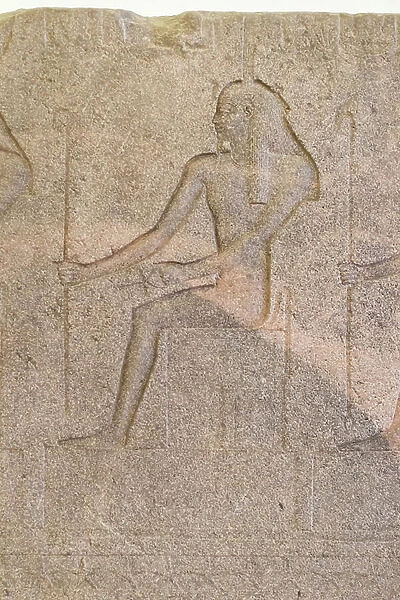 Temple relief, detail, granite from Aswan, inv 52045 (marble)