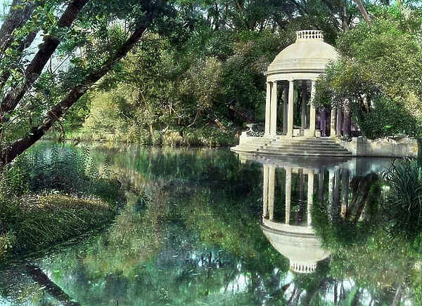 Temple in water garden