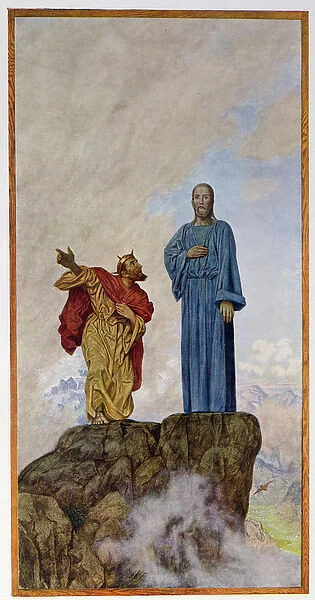 The Temptation of Christ, illustration from Festkalender published in Leipzig c