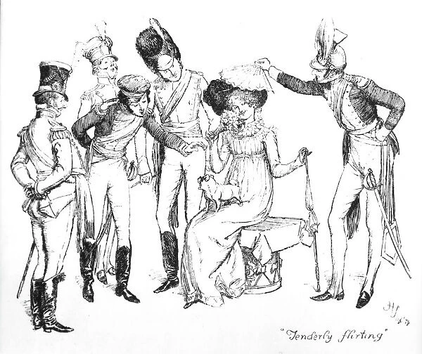 Tenderly flirting, illustration from Pride & Prejudice by Jane Austen