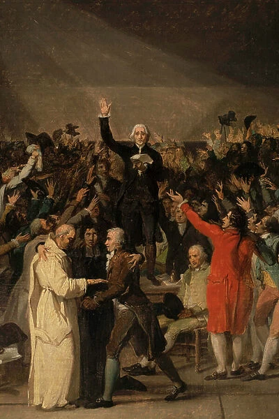 The Tennis Court Oath, 20th June 1789, detail, 1791 (oil on canvas)