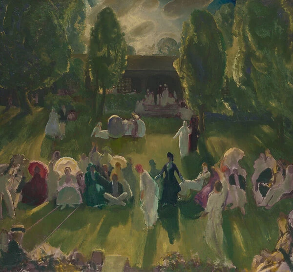 Tennis at Newport, 1919 (oil on canvas)