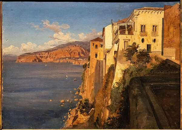 Teodoro Duclere: 'Tassos House in Sorrento', oil painting, about 1862