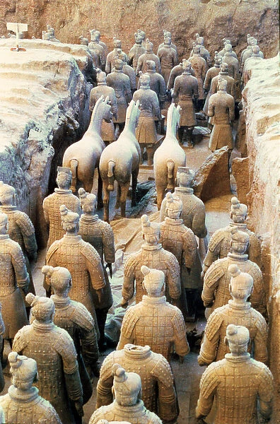 Terracotta Army, Qin Dynasty, 210 BC (detail) (photo)