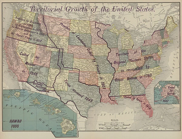 Territorial growth of the United States (colour litho)