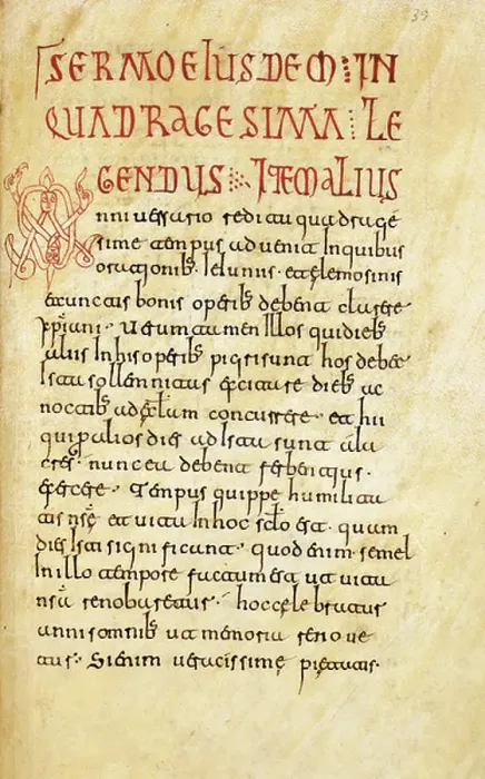 Framed Print : Text with initial