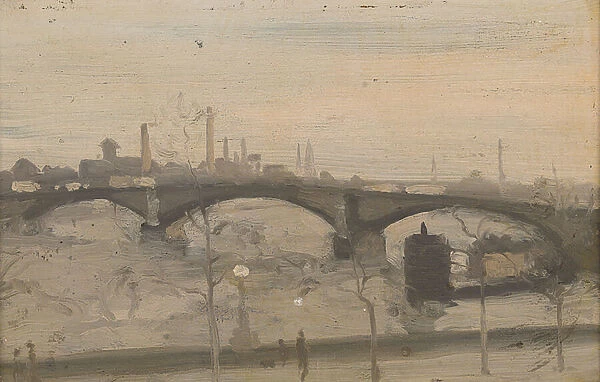The Thames at Chelsea (oil on panel)