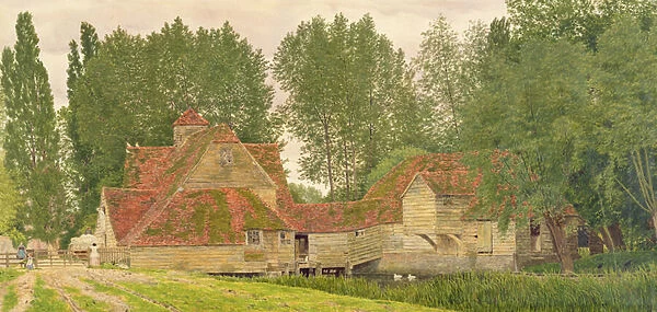 Mill on the Thames at Mapledurham, 1860 (w  /  c on paper)