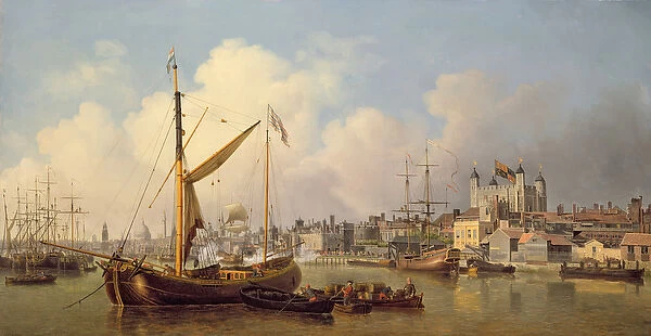 The Thames and the Tower of London supposedly on the Kings Birthday, 1771 (oil