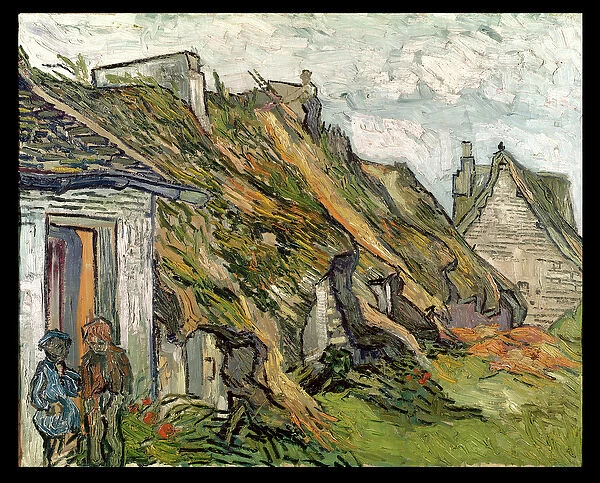 Thatched Cottages in Chaponval, Auvers-sur-Oise, 1890 (oil on canvas)
