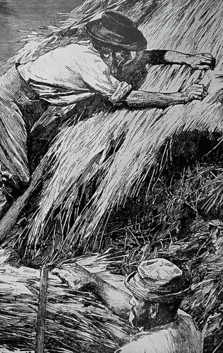 Framed Print : The thatching of a barn
