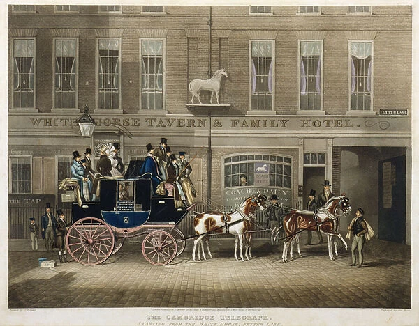 'The Cambridge Teelgraph', White Horse, Fetter Lane, London (engraving)