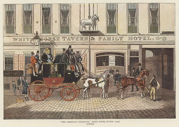 'The Cambridge Telegraph', White Horse, Fetter Lane, 1825 (engraving)