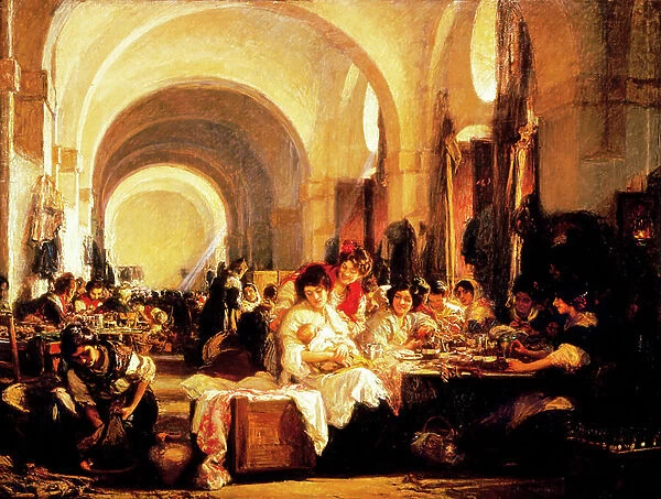 'The cigar makers', painting by Gonzalo Bilbao y Martinez, 1915