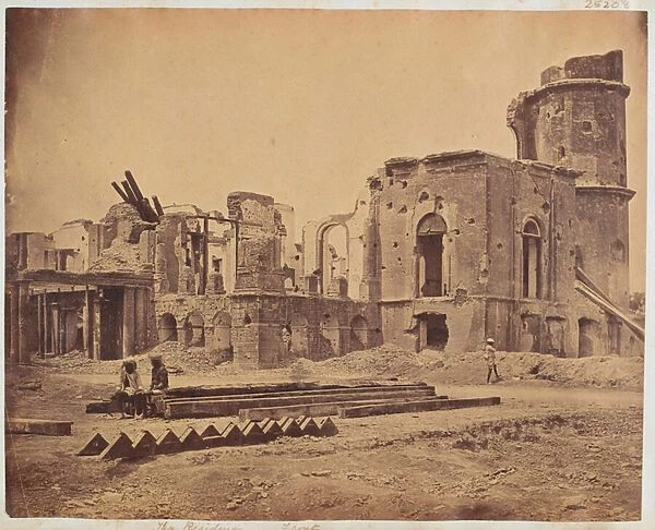 The front of the Residency, Lucknow, 1858 (b  /  w photo)
