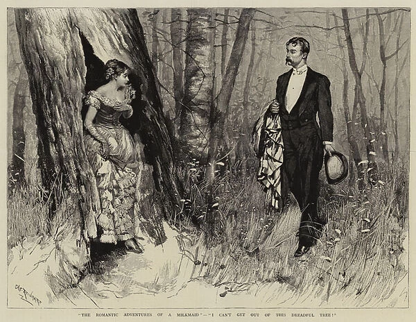 'The Romantic Adventures of a Milkmaid', 'I can t get out of this Dreadful Tree!'(engraving)