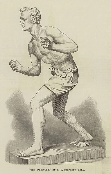'The Wrestler, 'by E B Stephens, ARA (engraving)