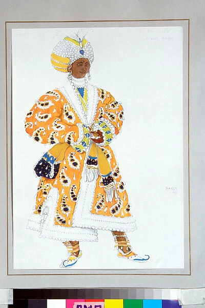 'the young raja'costume for the russian ballet 'The blue god'by Michel Folkine, 1912 (watercolour)