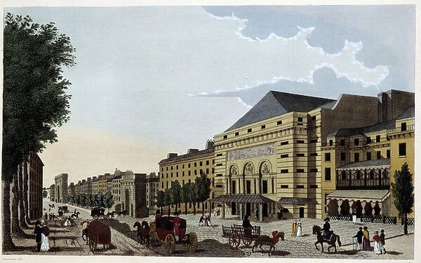 Theatre de la Porte Saint Martin. Engraving by Courvoisier, 1827
