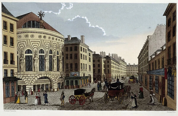 Theatre of the Opera Comique, circa 1820 in 'Vues de Paris'