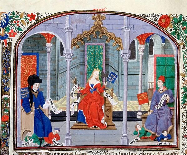 Theory of Justice. Miniature from the manuscript (Ms 927 Fol