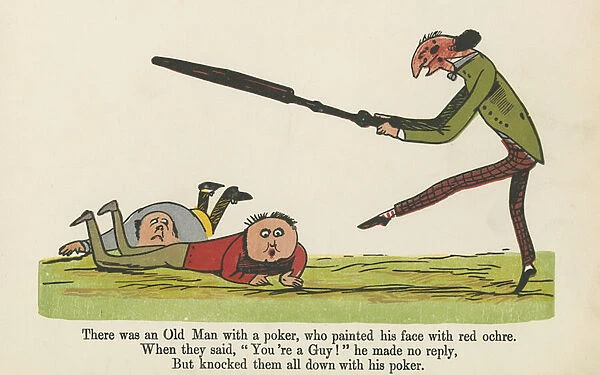 'There was an Old Man with a poker, who painted his face with red ochre', from A Book of Nonsense, published by Frederick Warne and Co. London, c. 1875 (colour litho)