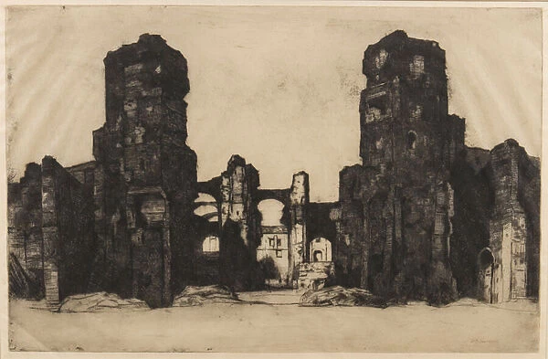 Thermae of Caracalla, 1923 (etching & drypoint on japon)