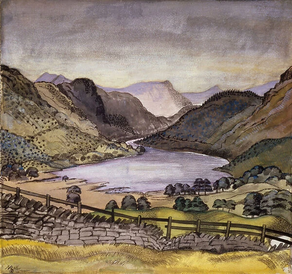 Thirlmere, 1914 (pastel and w  /  c over pencil on paper)