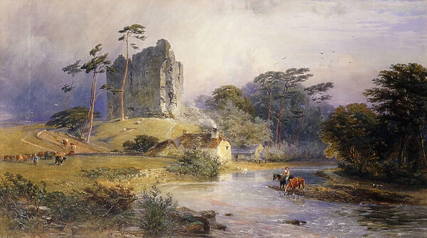 Thirlwall Castle, Northumberland, (pencil and watercolour heightened with white)