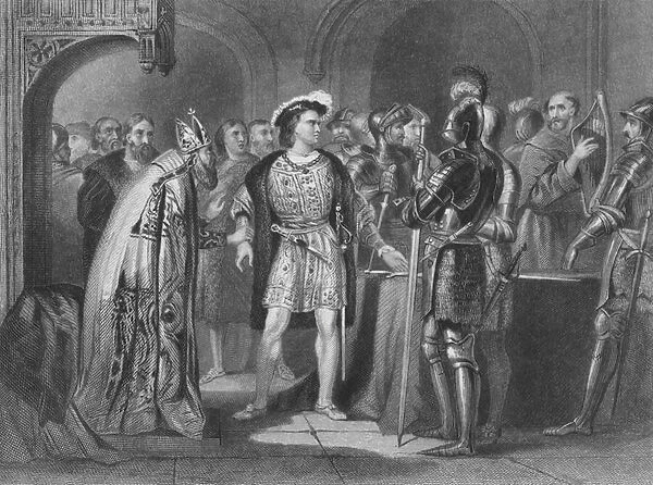 Thomas FitzGerald, 10th Earl of Kildare, renouncing his allegiance to Henry VIII of England (engraving)