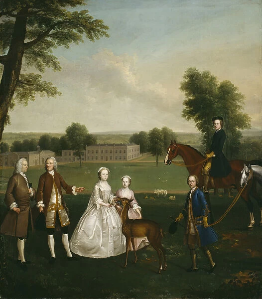Thomas Lister and Family at Gisburne Park, 1740-41 (oil on canvas)