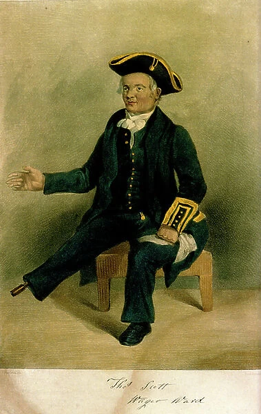 Thos Scott [of the] Wager Ward [at Greenwich Hospital], 1843 (coloured lithograph)