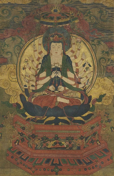 Thousand-armed Guanyin (ink, colour and gold on silk)