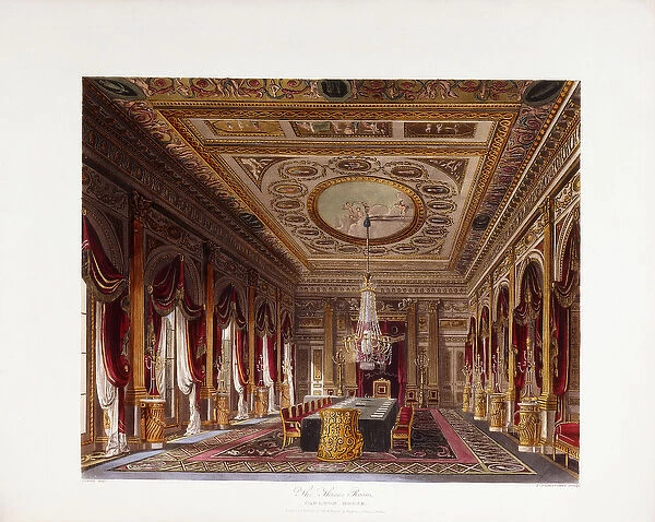 The Throne Room, Carlton House, 1819 (hand-coloured aquatint engraving)