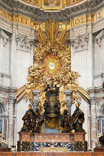 Throne of St Peter in Glory, by Bernini, Interior of St Peter's Cathedral, Vatican, Rome, Italy